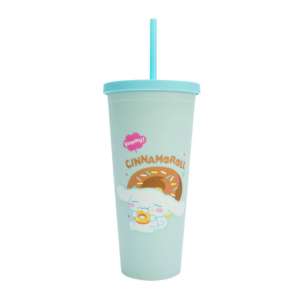 Hello Kitty & Friends - Cinnamoroll Cup with Straw 600ml | Drinkware| Kawaii