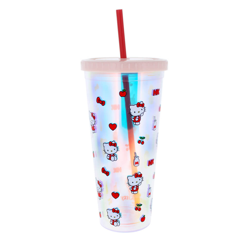 Hello Kitty & Friends - Hello Kitty Beaker & Straw | Pretty In Pink | Kawaii