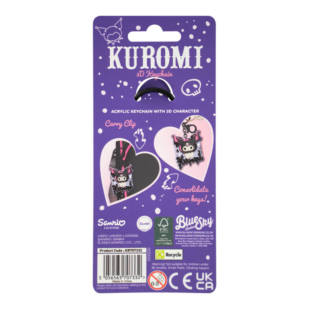 Hello Kitty & Friends - Kuromi Character Keyring | Accessories | Kawaii