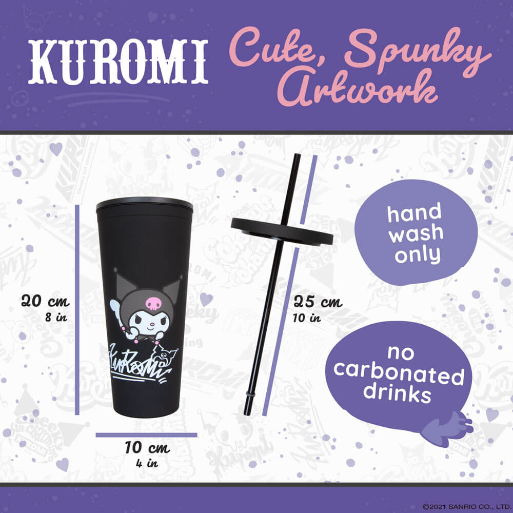 Hello Kitty & Friends - Kuromi Cup - Straw | Drinkware| Kawaii