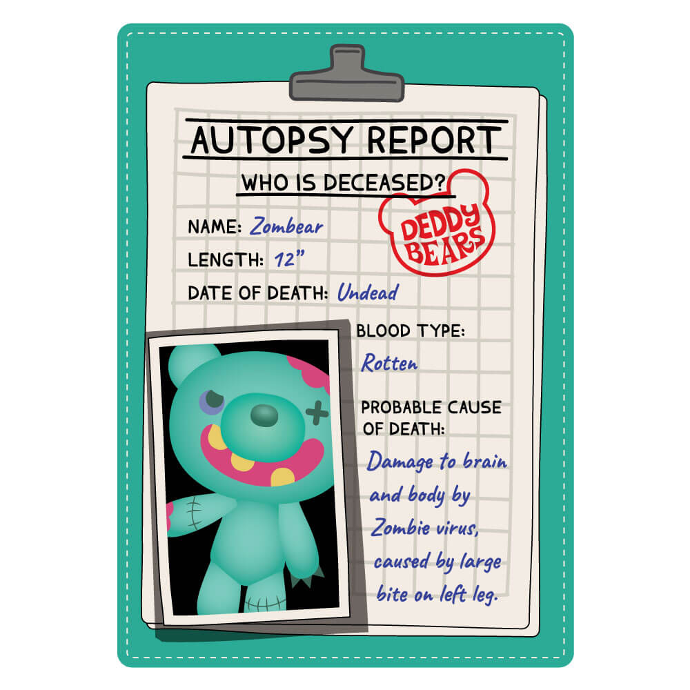 Deddy Bears Series 1 - Zombear | Plush in Bag | Soft Toy | Kawaii