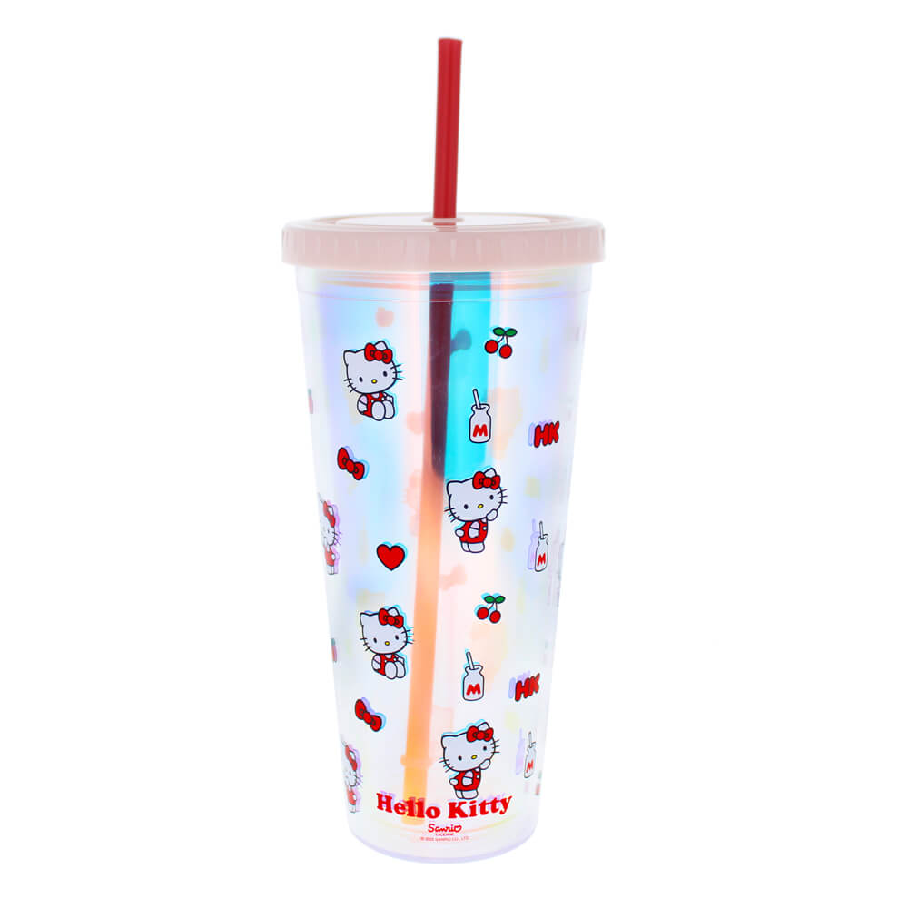 Hello Kitty & Friends - Hello Kitty Beaker & Straw | Pretty In Pink | Kawaii