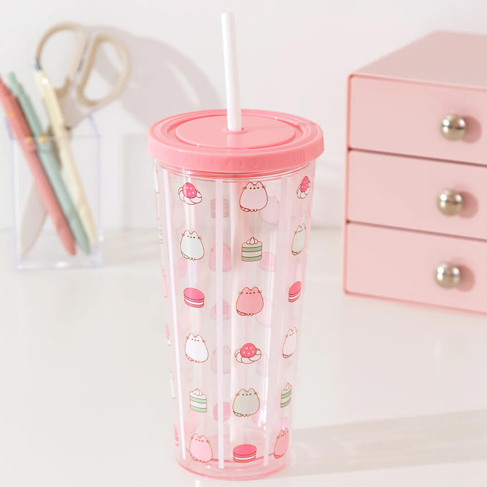 Pusheen Beaker & Straw | Sweets | Drinkware | Kawaii